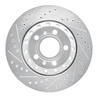 R1 Concepts EDZ-73040L Brake Rotor Drilled and Slotted Silver